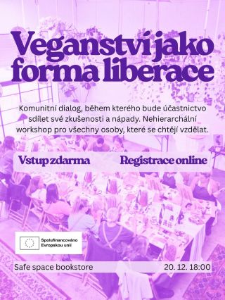 Zveme vás na další komunitní nehierarchický dialog! Před Vánoci tématicky - veganství! Budeme mít taky hoooodně vegan...
